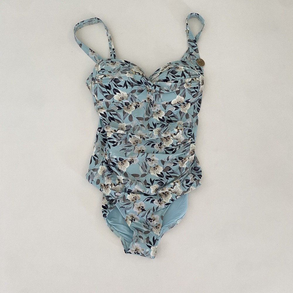 NipTuck‎ Louise 8 Boho Breeze Twist front floral blue One piece Swimsuit NWT NEW
